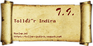 Tollár Indira névjegykártya